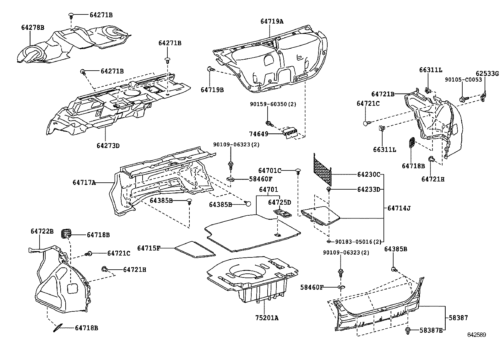 64273-0N050 PAD, ROOM PARTITION, NO.1 product image