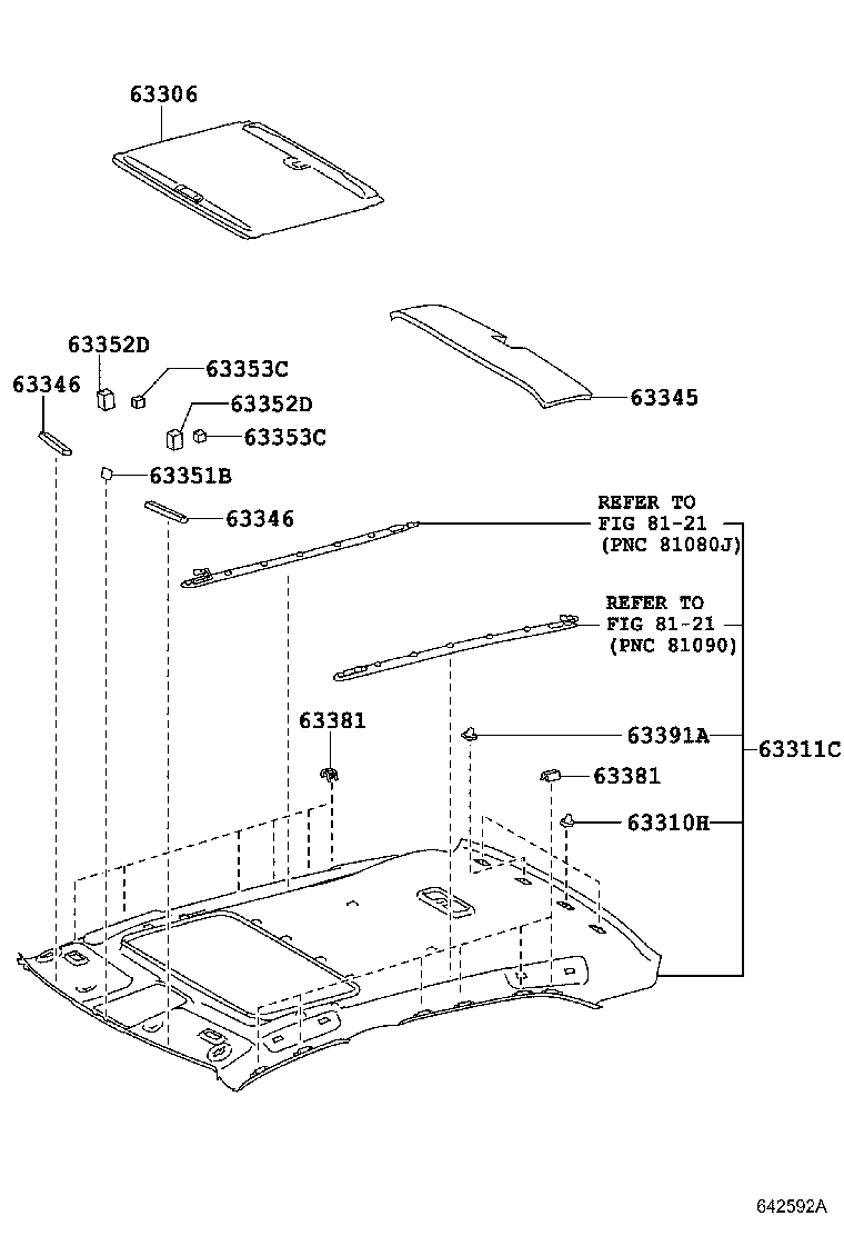 63341-0N010 PAD, ROOF SILENCER, NO.1 product image