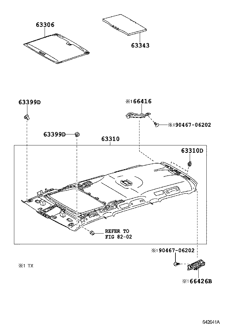 63341-0G010 PAD, ROOF SILENCER, NO.1 product image
