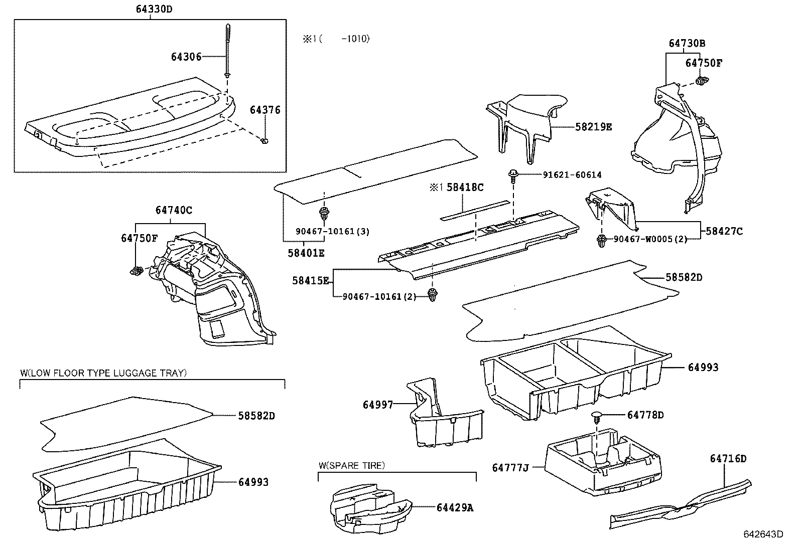 64306-02030 SUSPENDER SUB-ASSY, PACKAGE TRAY TRIM product image