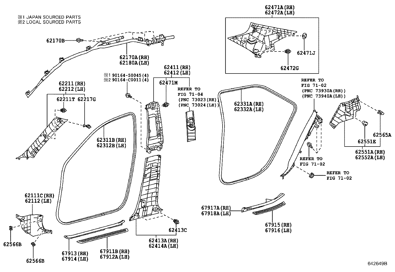 62170-0P010 AIR BAG ASSY, CURTAIN SHIELD, RH product image