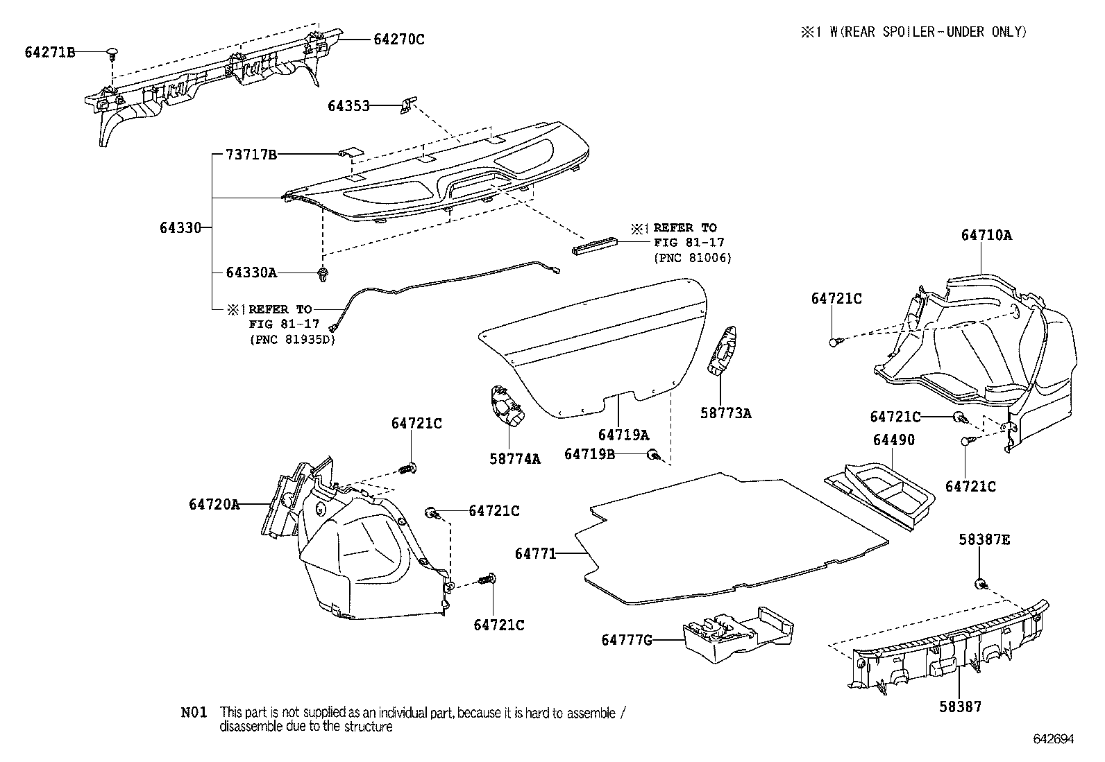 58774-02090-B0 COVER, LUGGAGE COMPARTMENT SIDE, LH product image