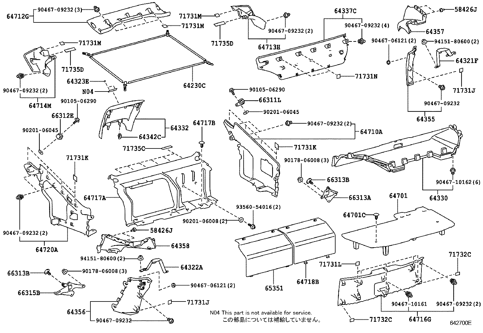 Toyota 64330-77011-C1 PANEL ASSY, PACKAGE TRAY TRIM