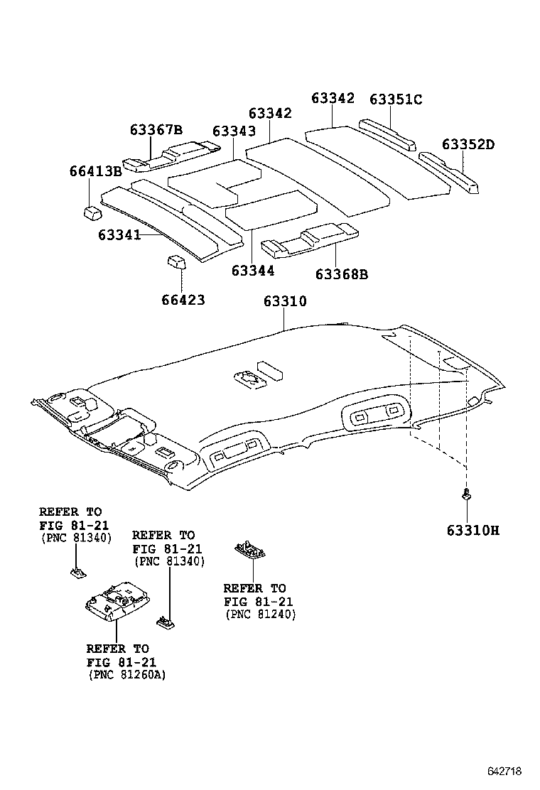 63352-76010 PAD, ROOF HEADLINING, NO.2 product image