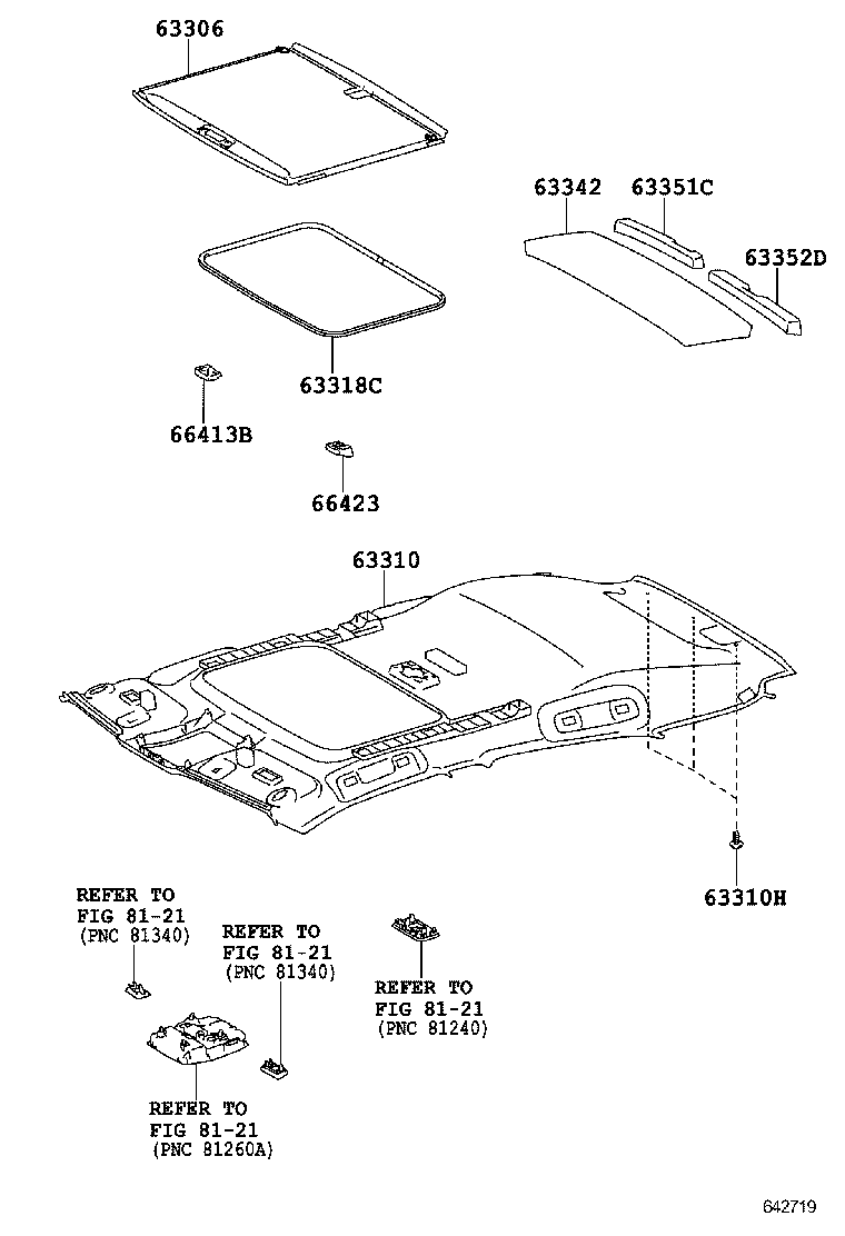 63352-76010 PAD, ROOF HEADLINING, NO.2 product image