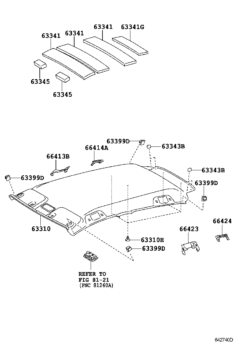 63341-52250 PAD, ROOF SILENCER, NO.1 product image