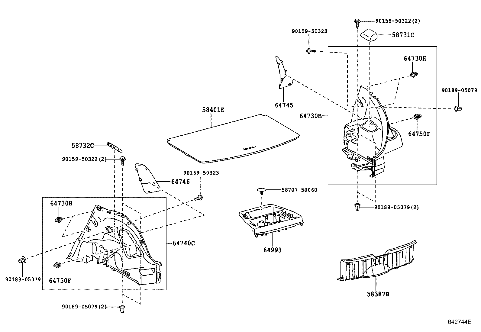64993-52090 BOX, DECK FLOOR, REAR product image