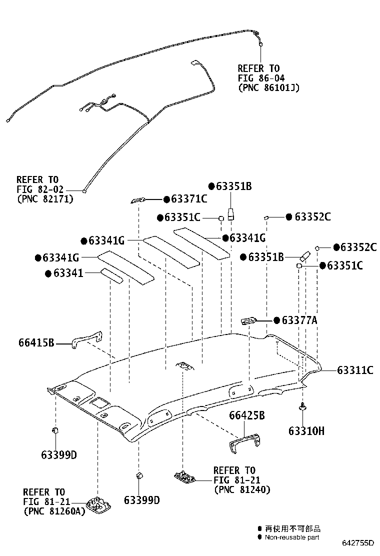 63311-52060-B0 HEADLINING, ROOF product image