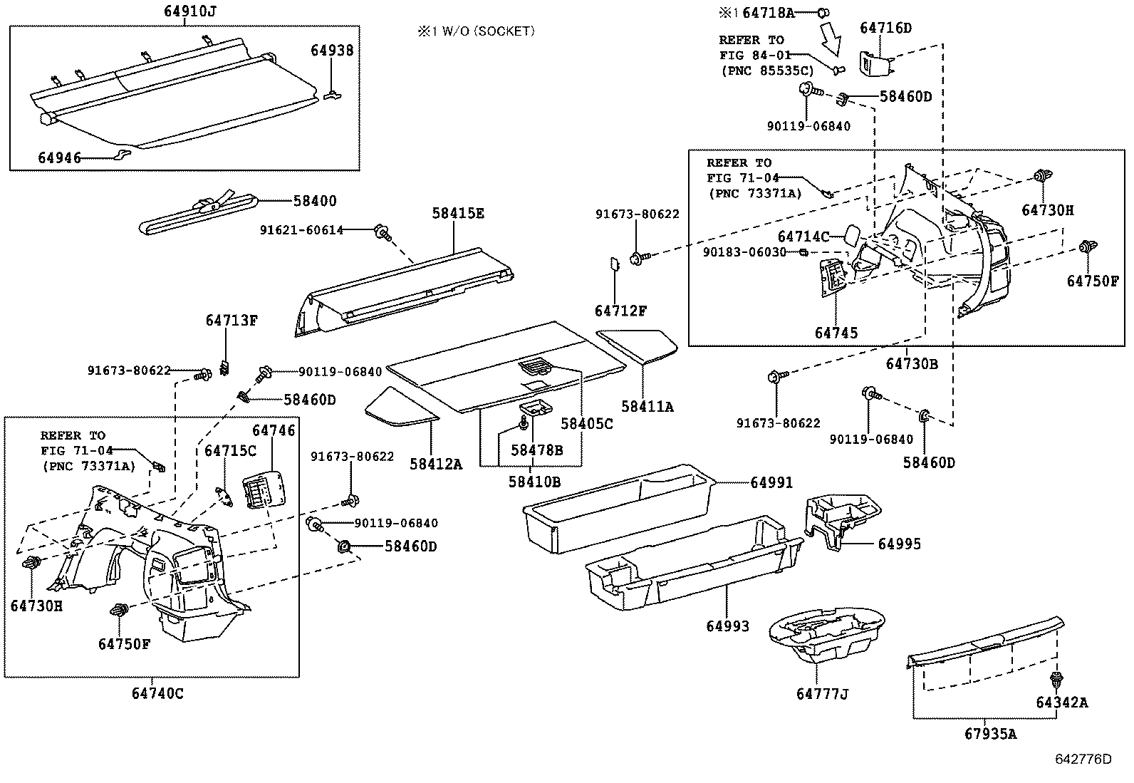 Toyota 64745-47040-G0 COVER, REAR COMBINATION LAMP SERVICE, RH