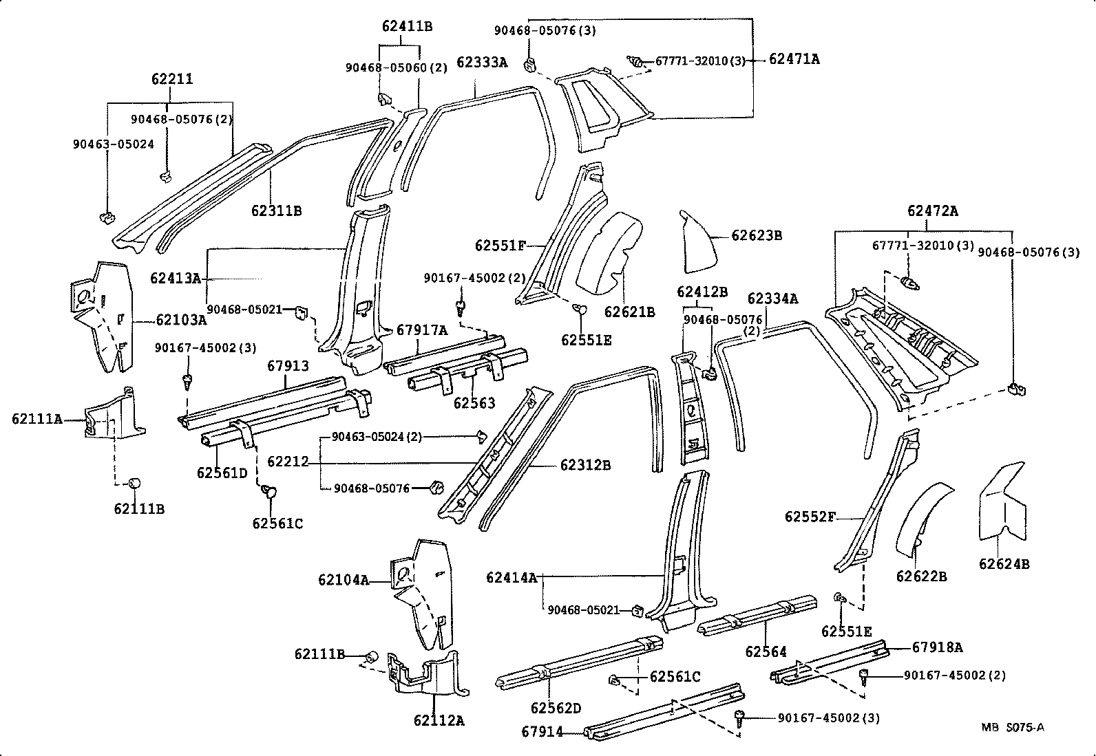 62105-03010 INSULATOR SUB-ASSY, COWL SIDE, RH product image