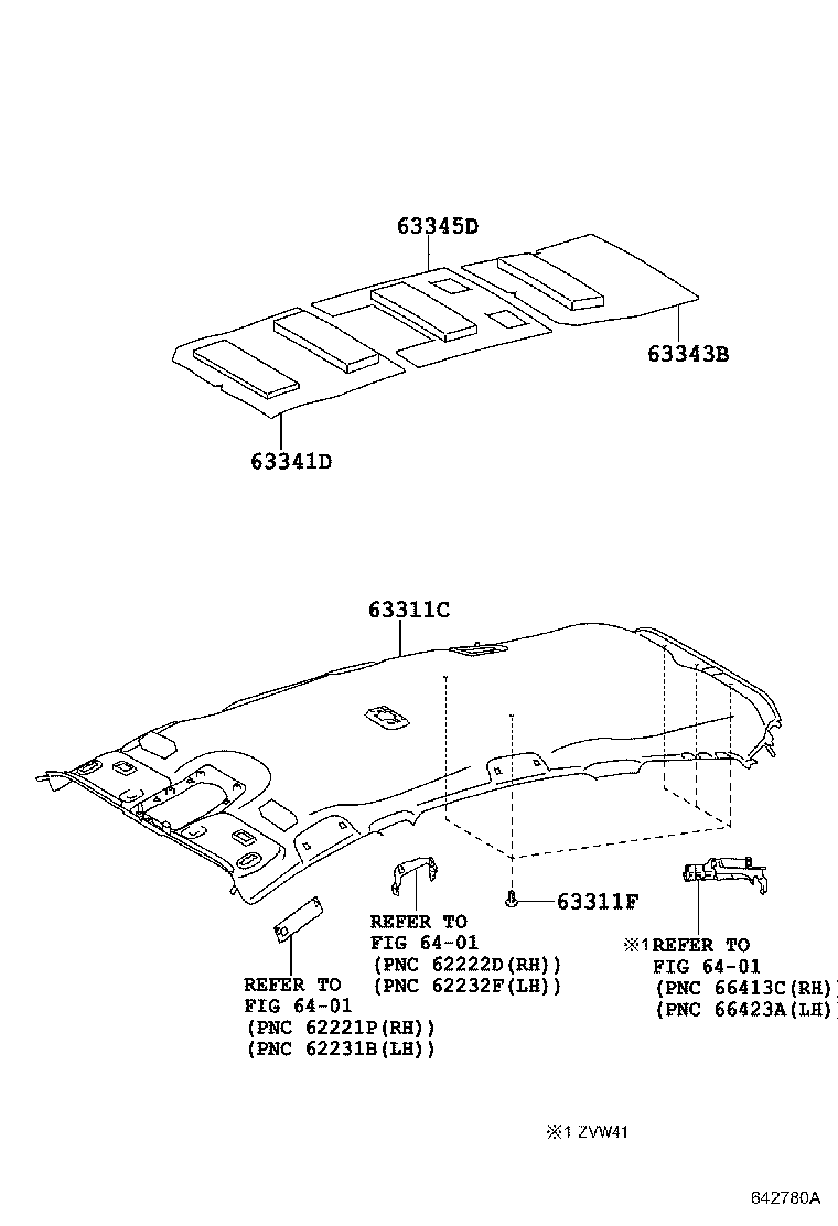 63303-47010 TRIM SUB-ASSY, SUNSHADE, NO.2 product image