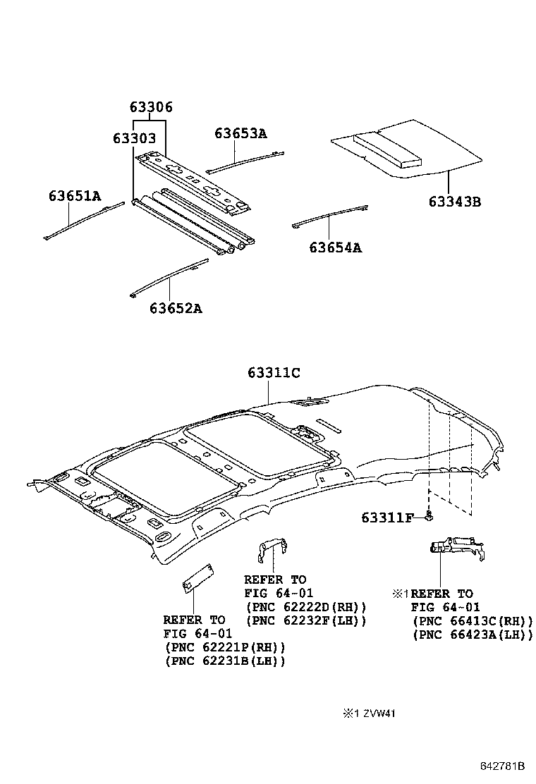 63303-47010 TRIM SUB-ASSY, SUNSHADE, NO.2 product image