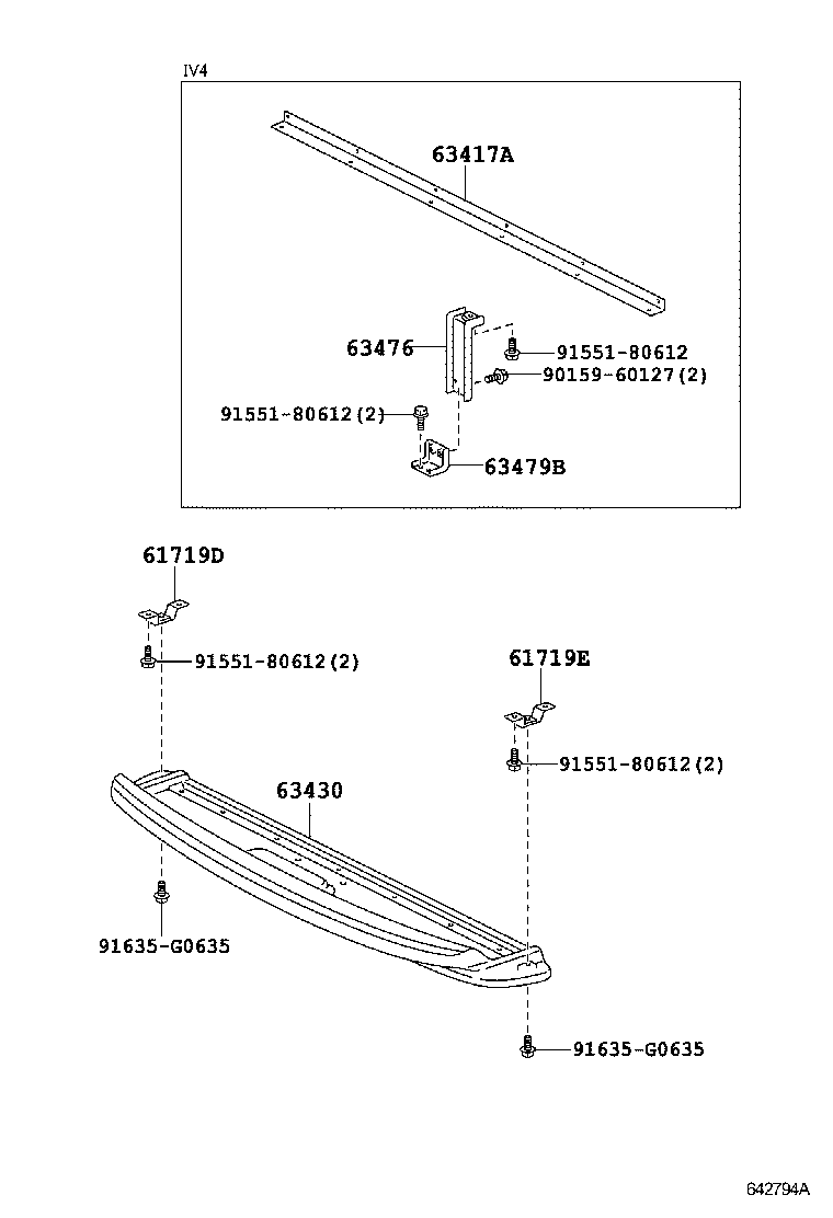 63430-25020-B1 RACK ASSY, ROOF, INNER product image