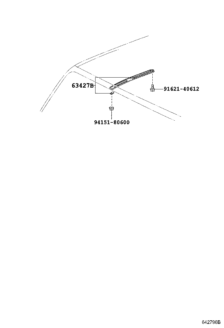63430-25020-B1 RACK ASSY, ROOF, INNER product image