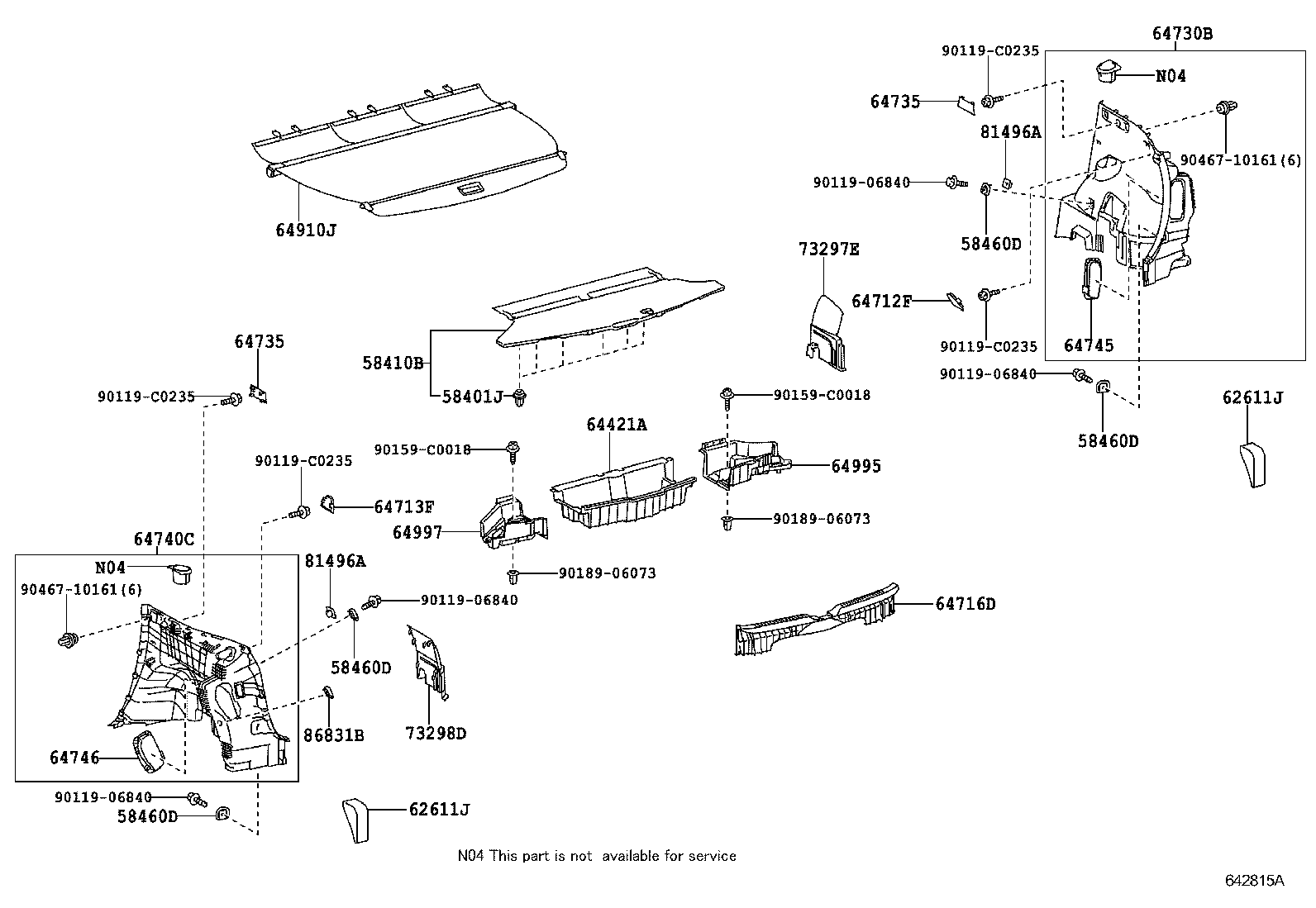 58460-0F010 STRIKER ASSY, LUGGAGE HOLD BELT product image