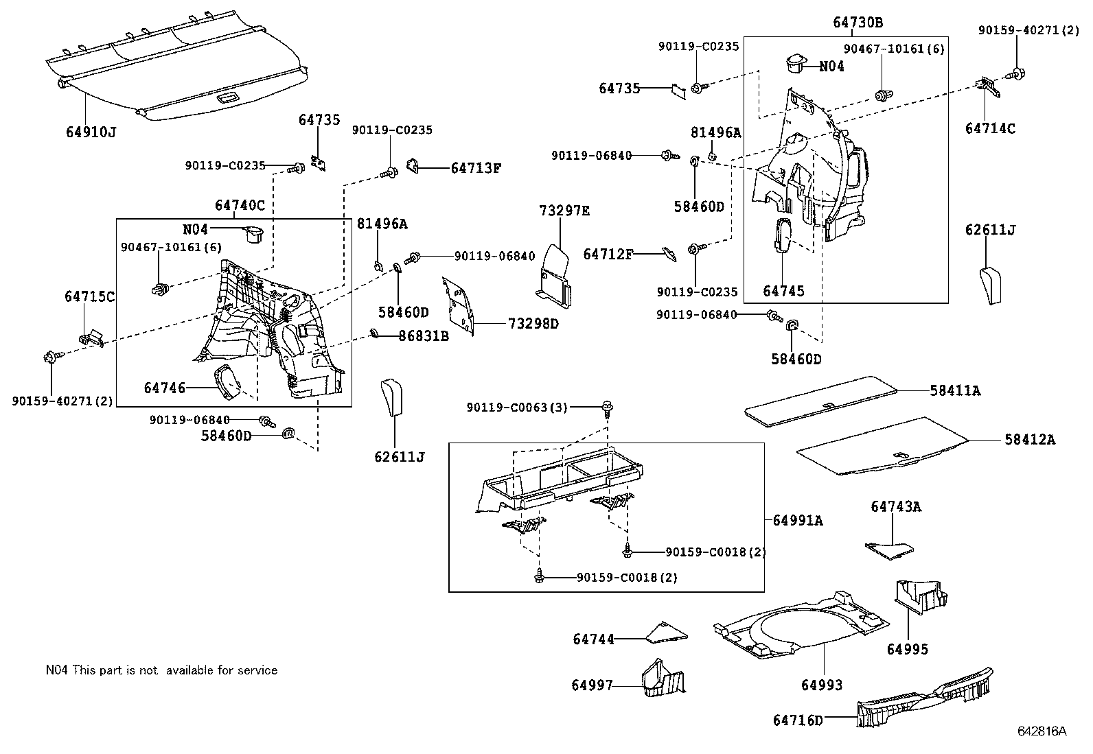 58460-0F010 STRIKER ASSY, LUGGAGE HOLD BELT product image