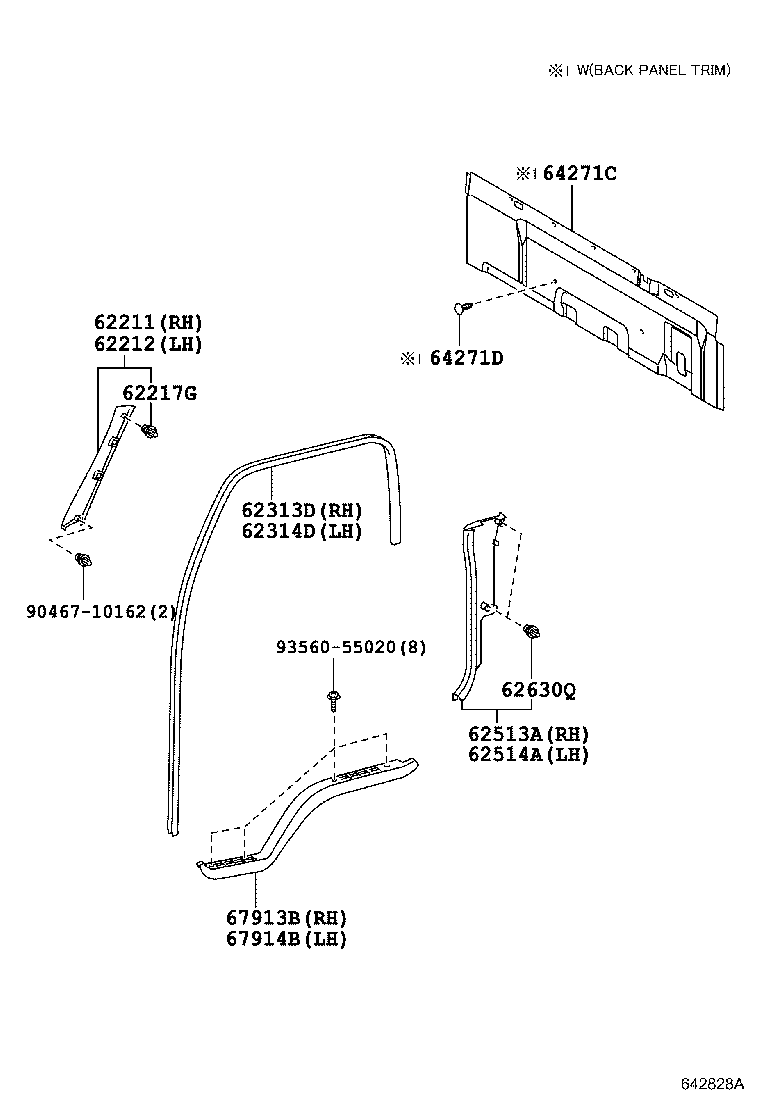 64271-37301-B1 TRIM, BACK PANEL product image