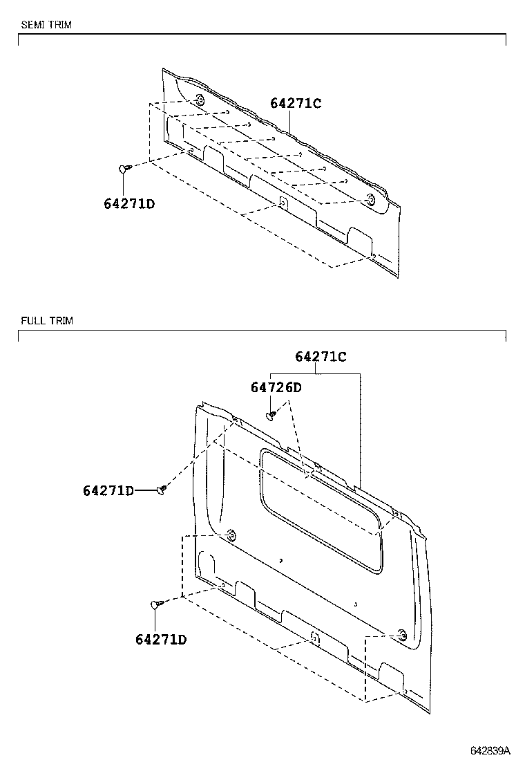 62331-37010 WEATHERSTRIP, REAR DOOR OPENING TRIM, RH product image