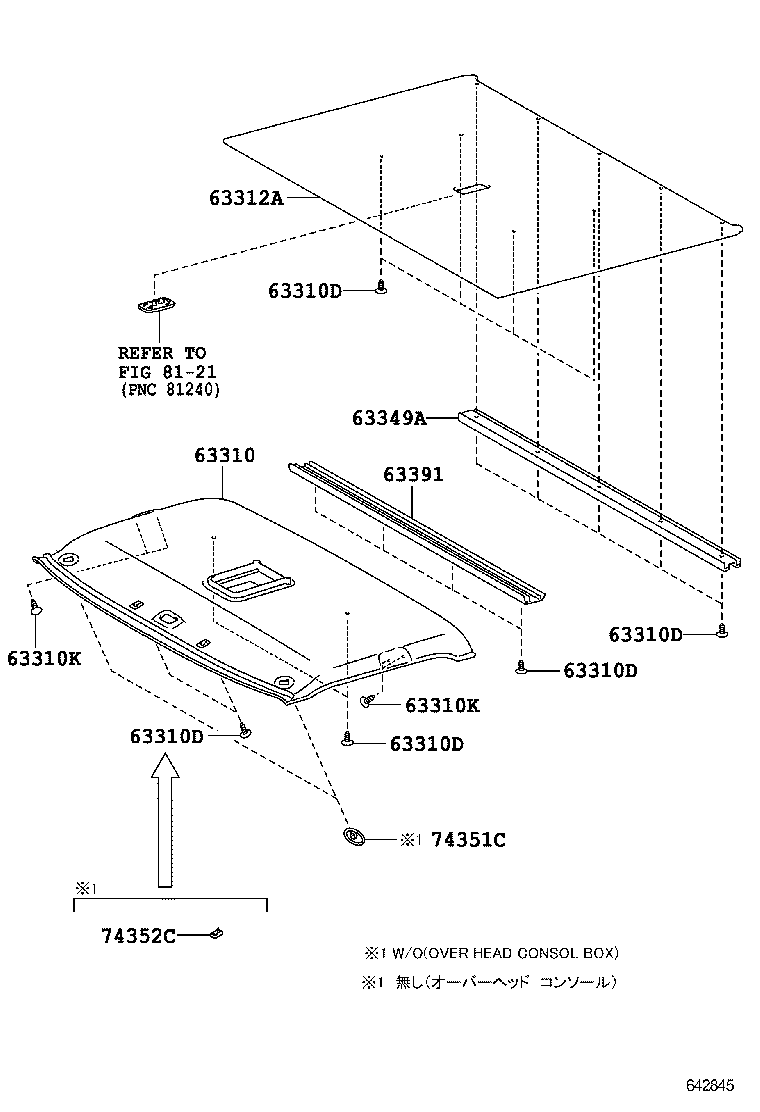 63349-37010-B0 GARNISH, ROOF HEADLINING, REAR product image