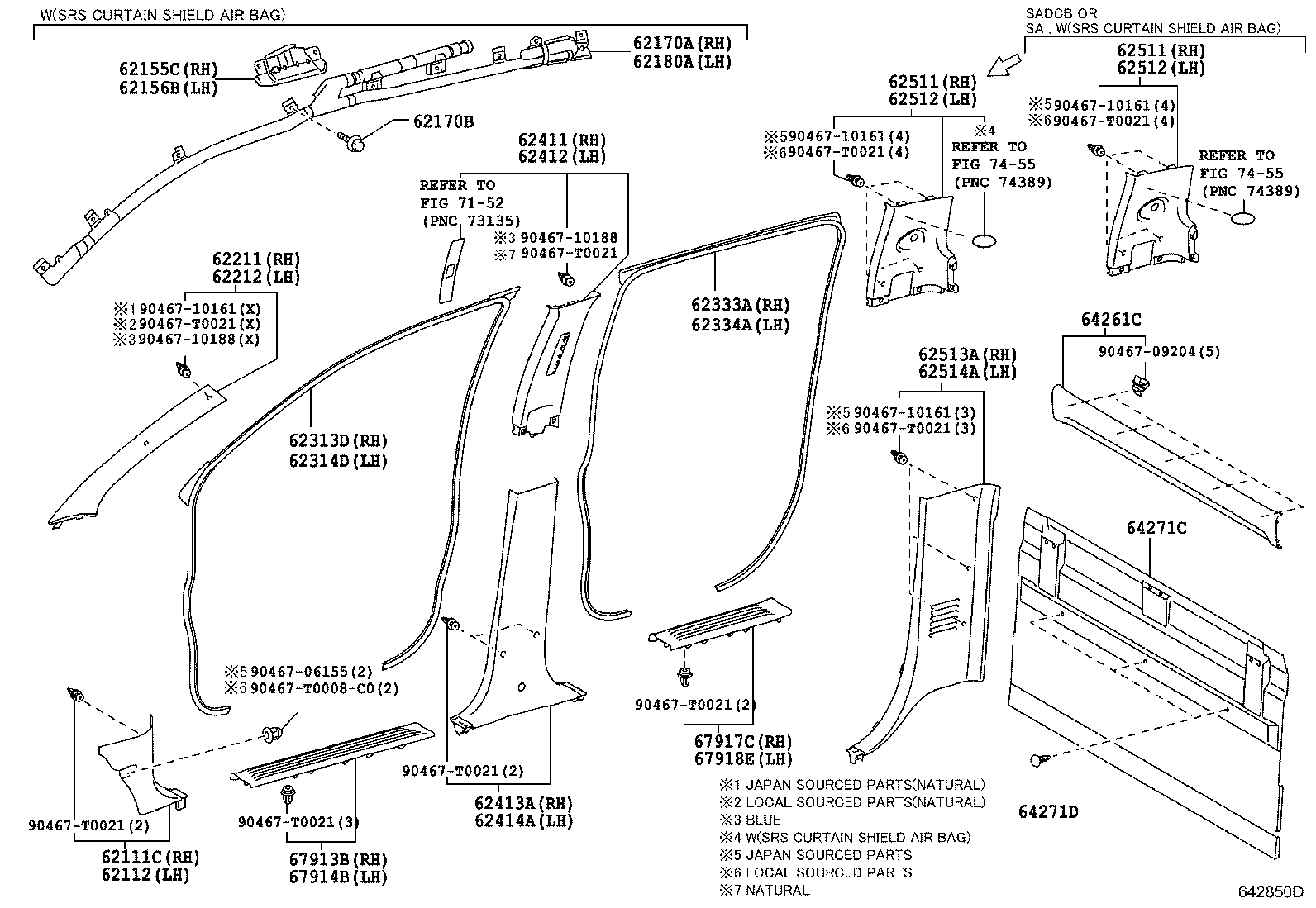 Toyota 62158-0K010 BRACKET, CURTAIN SHIELD AIR BAG, LH