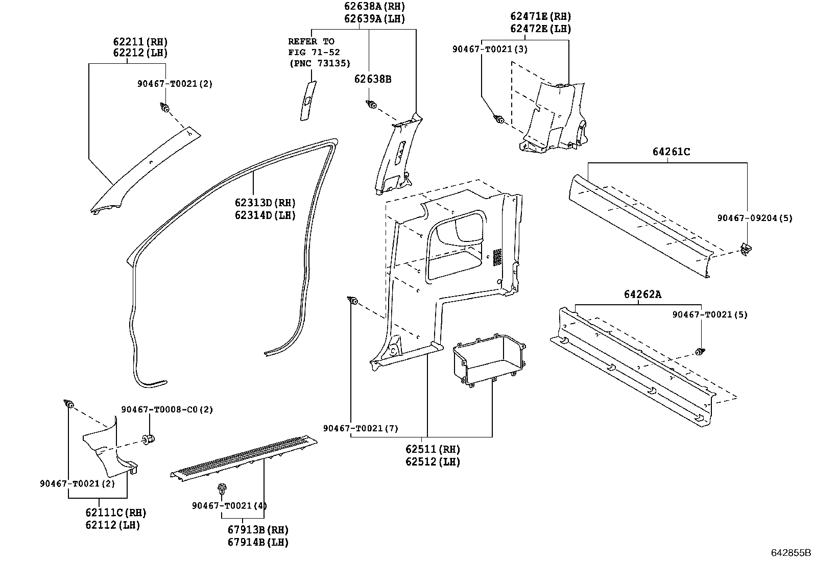 62170-0K031 AIR BAG ASSY, CURTAIN SHIELD, RH product image