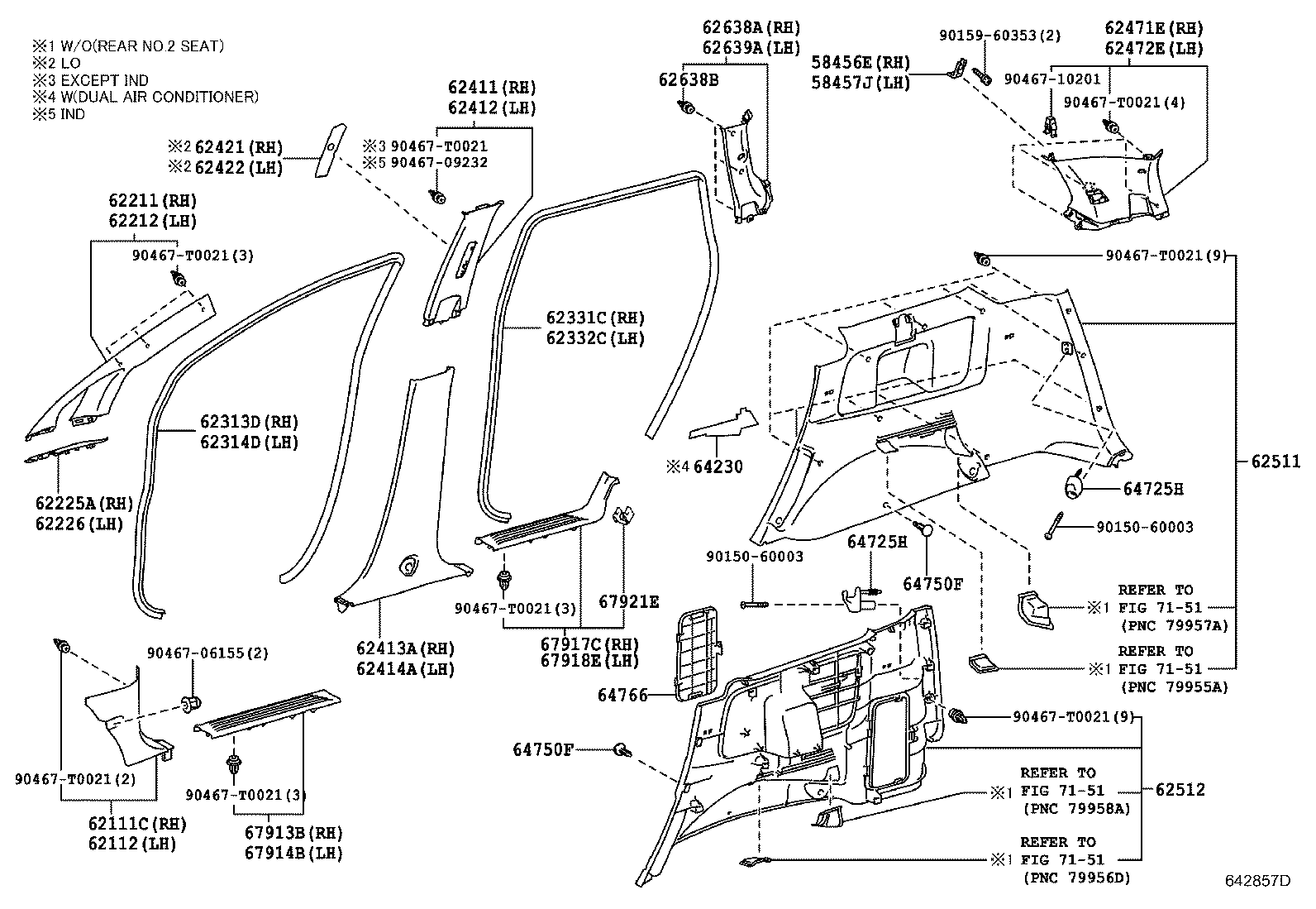 62331-0K091 WEATHERSTRIP, REAR DOOR OPENING TRIM, RH product image