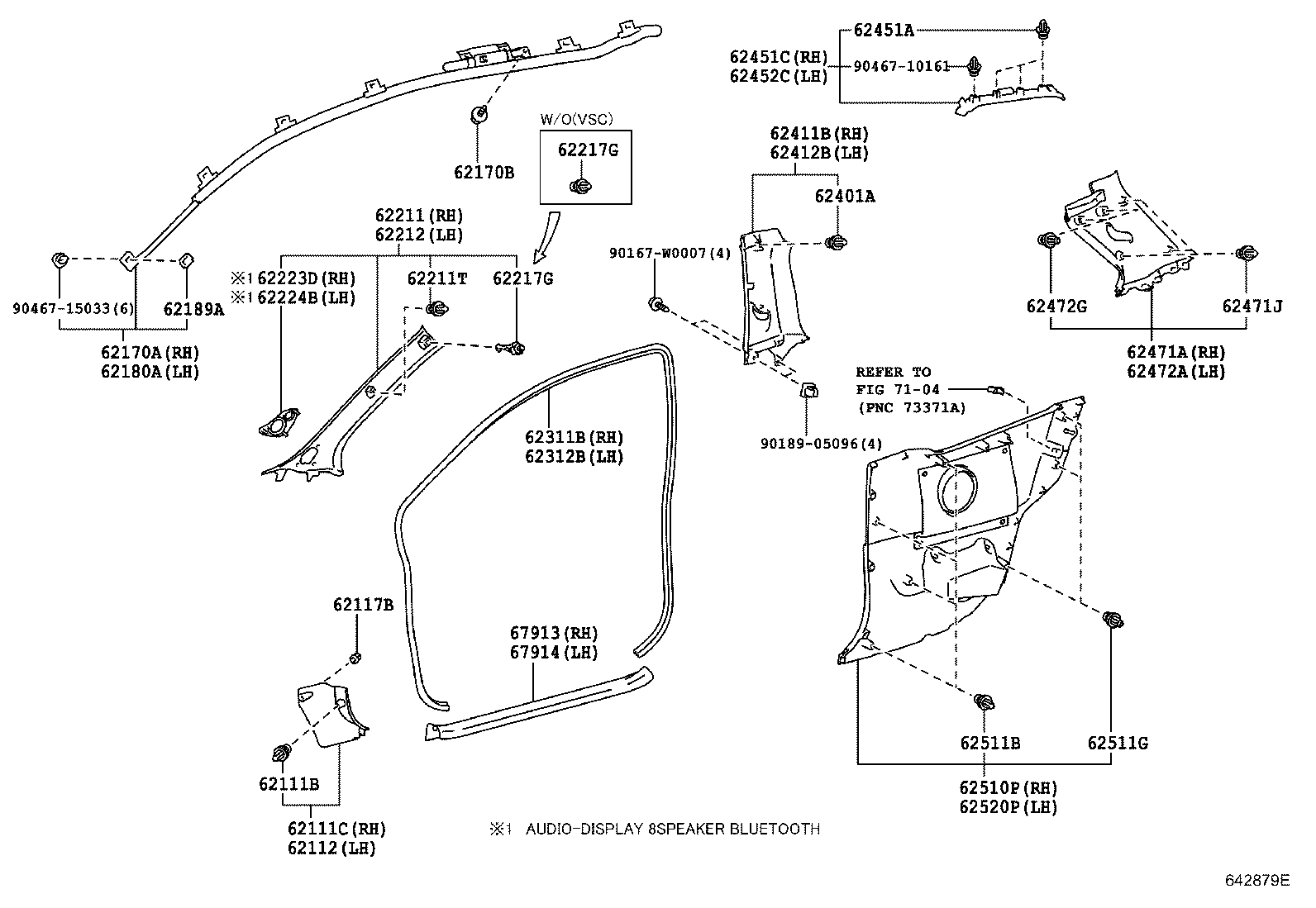 62170-0D030 AIR BAG ASSY, CURTAIN SHIELD, RH product image