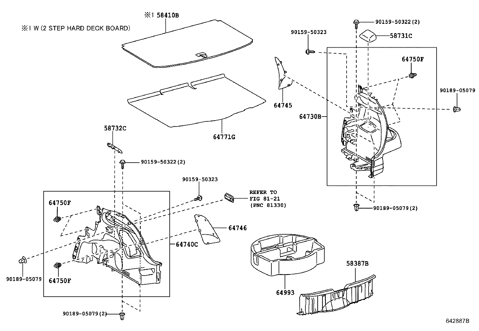 64306-0D090 SUSPENDER SUB-ASSY, PACKAGE TRAY TRIM product image
