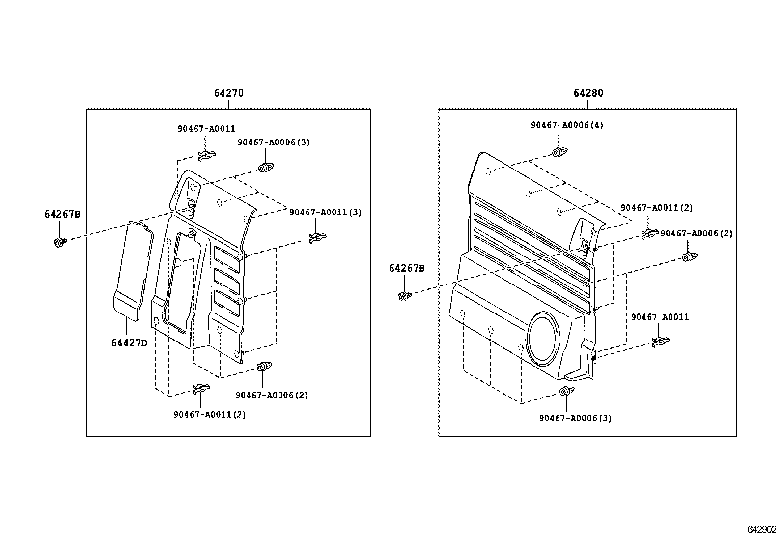 64141-0C021 SILENCER, BACK PANEL, NO.1 product image