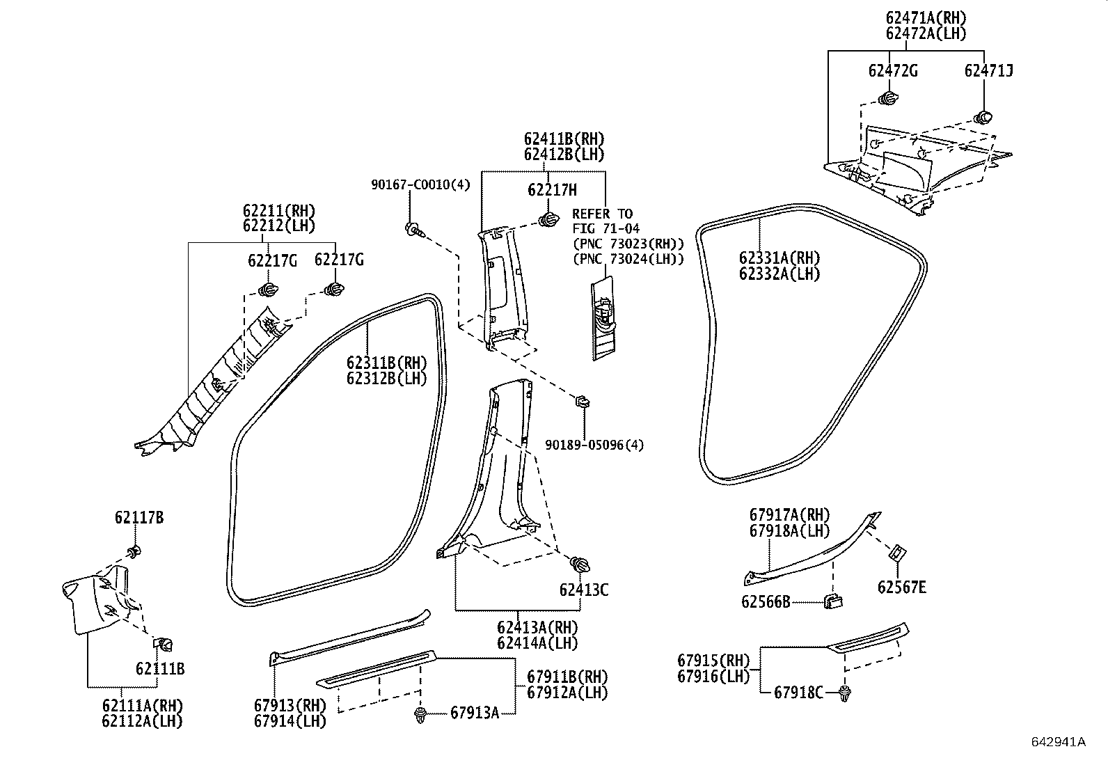 62170-06070 AIR BAG ASSY, CURTAIN SHIELD, RH product image