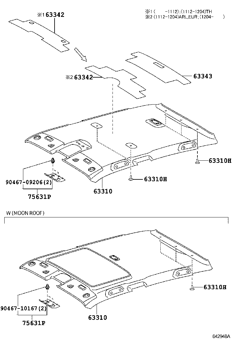 63343-47060 PAD, ROOF SILENCER, NO.3 product image
