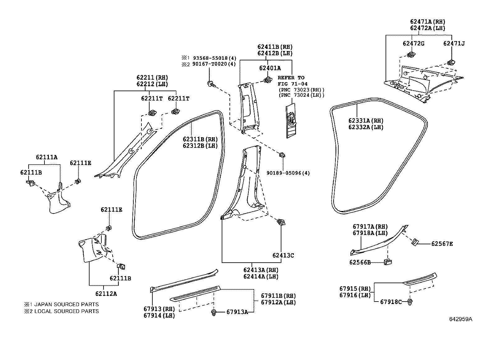 62170-06060 AIR BAG ASSY, CURTAIN SHIELD, RH product image
