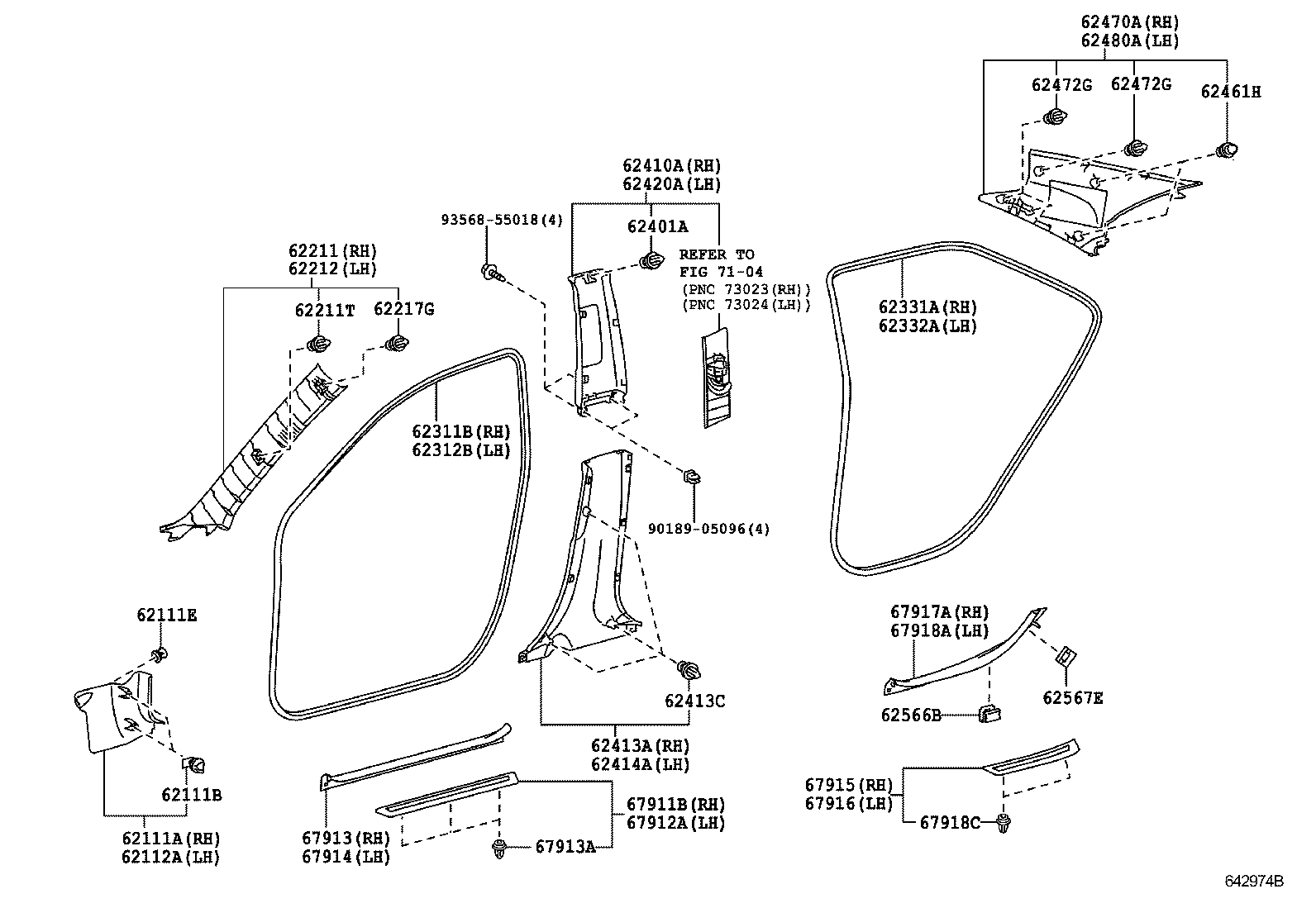 62311-06170-C0 WEATHERSTRIP, FRONT DOOR OPENING TRIM, RH product image
