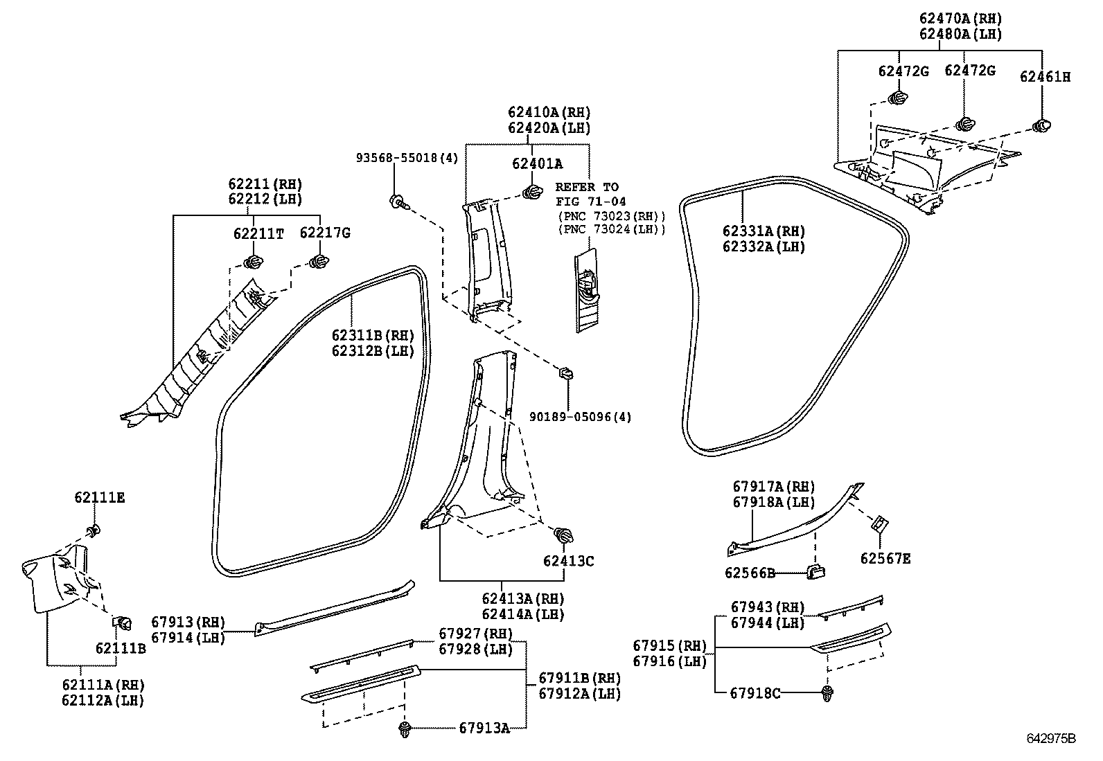 62311-06170-C0 WEATHERSTRIP, FRONT DOOR OPENING TRIM, RH product image