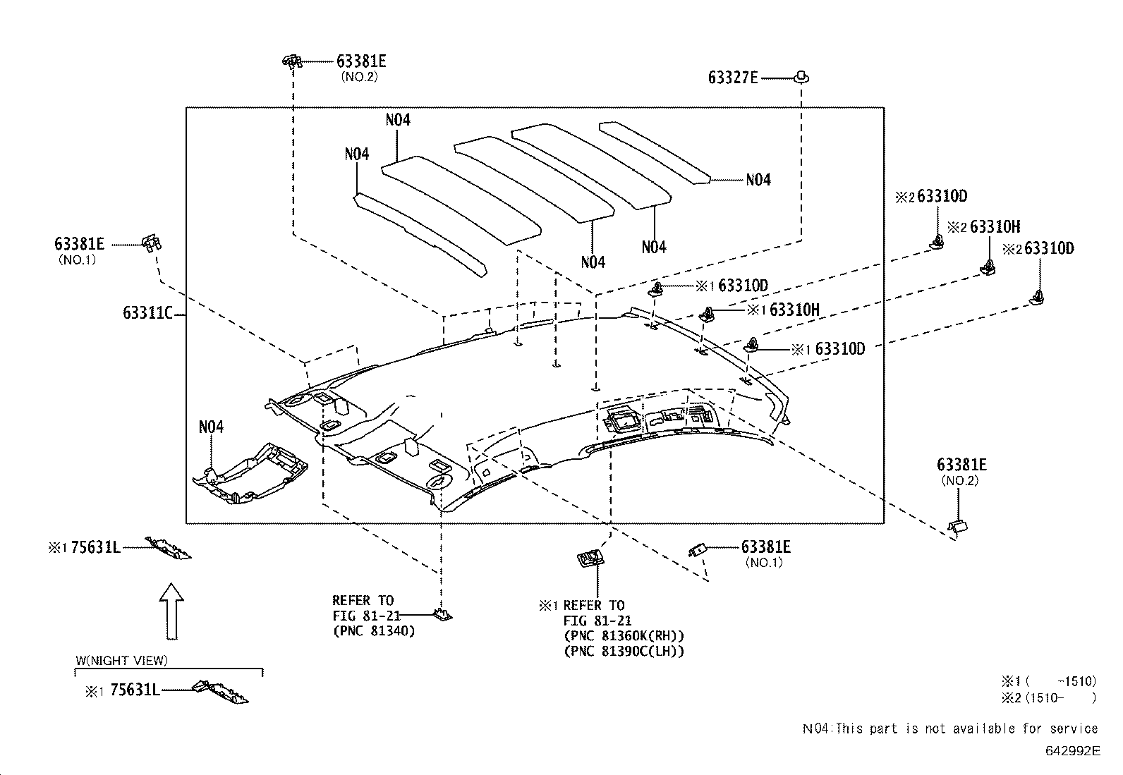 Toyota 63306-30171-A2 TRIM SUB-ASSY, SUNSHADE