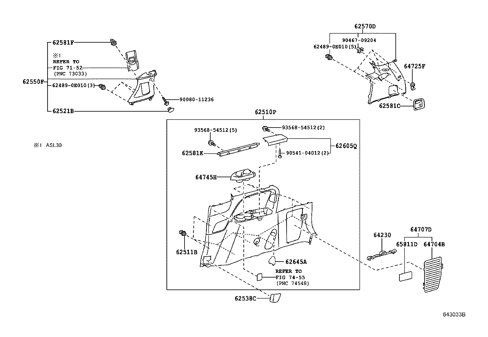 62170-08032 AIR BAG ASSY, CURTAIN SHIELD, RH product image