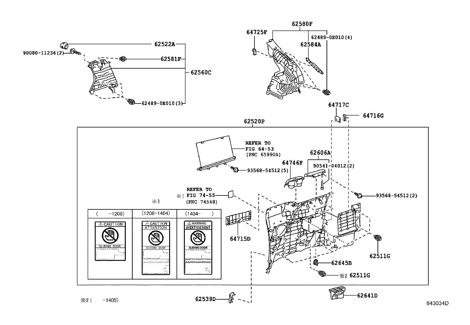 62170-08032 AIR BAG ASSY, CURTAIN SHIELD, RH product image
