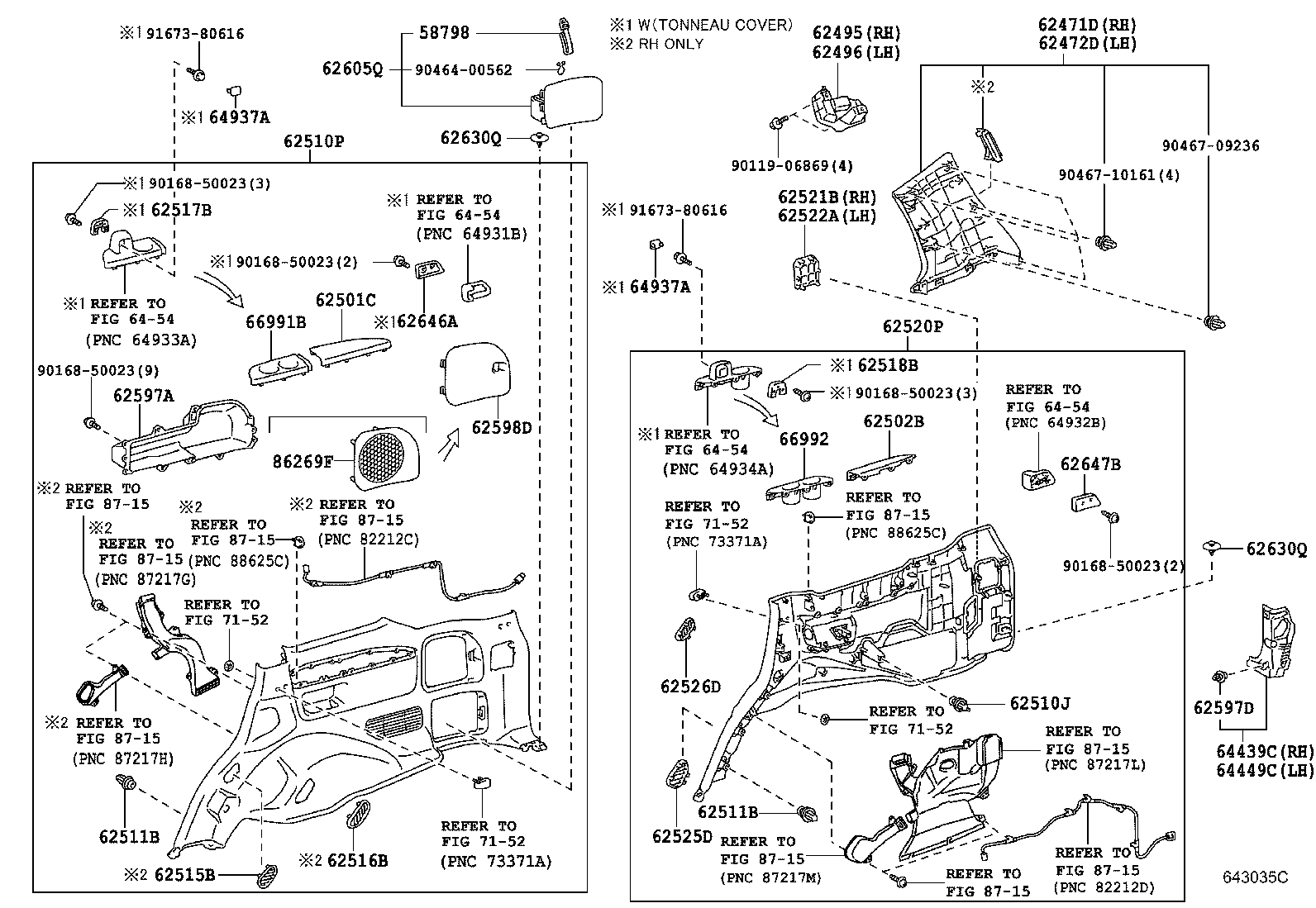62471-60641-B0 GARNISH, REAR PILLAR, UPPER RH product image