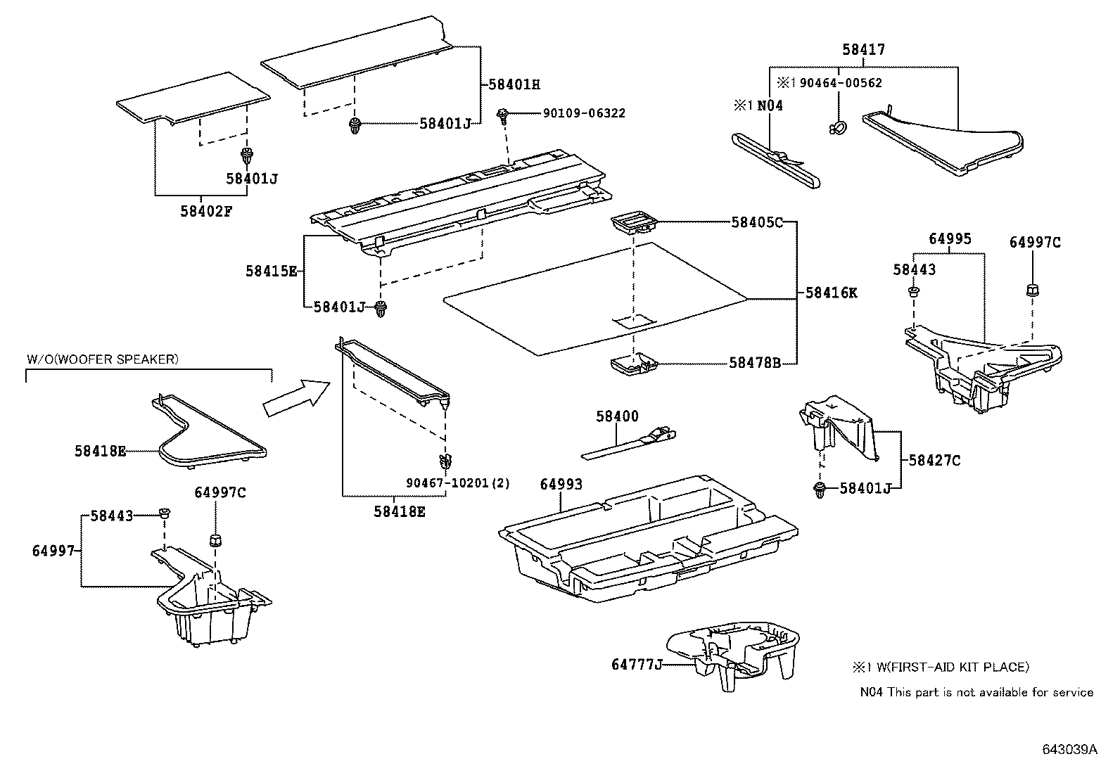 Toyota 58415-76010-C0 BOARD, REAR FLOOR, NO.1