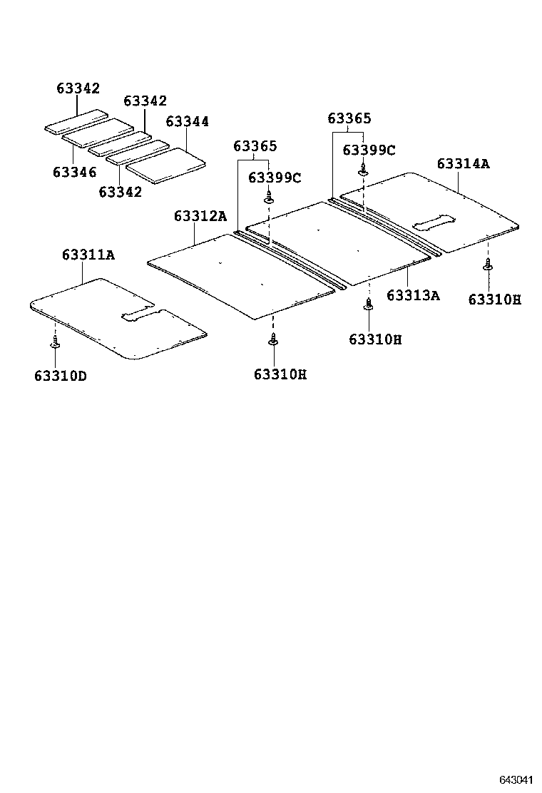 63311-37200-A0 HEADLINING, ROOF NO.1 product image