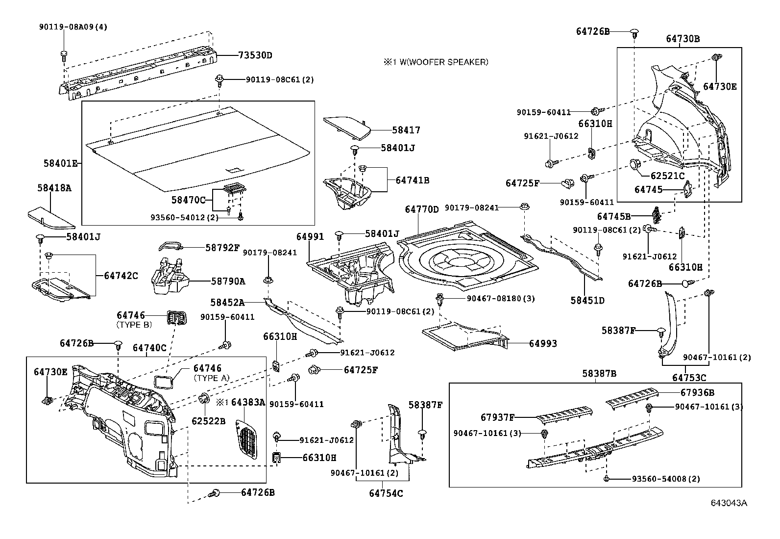 64742-48060 BOX, DECK SIDE TRIM, LH product image