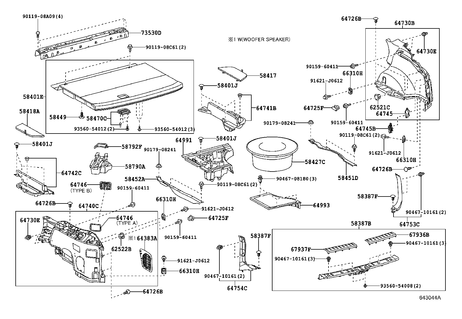 64742-48060 BOX, DECK SIDE TRIM, LH product image