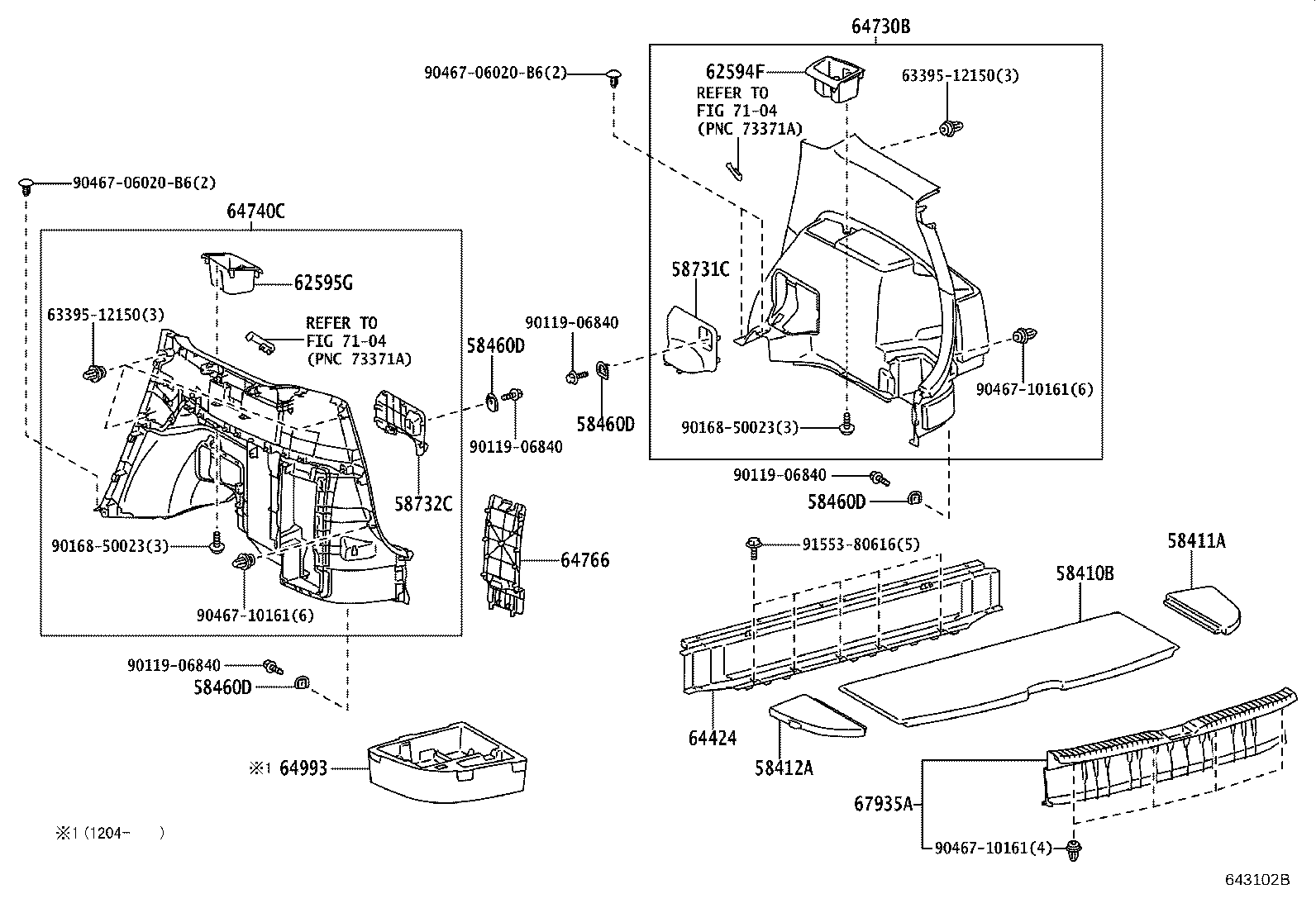 64993-68010 BOX, DECK FLOOR, REAR product image