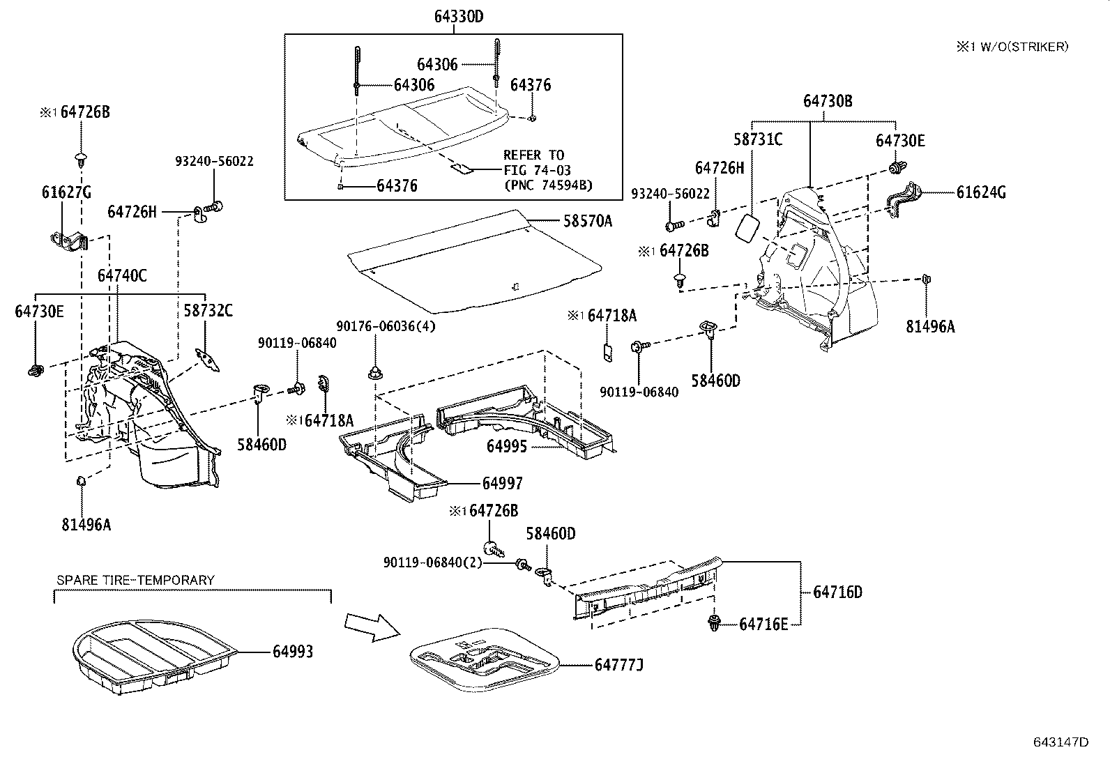 58337-12040 BRACKET, DECK SIDE TRIM UPPER, RH product image