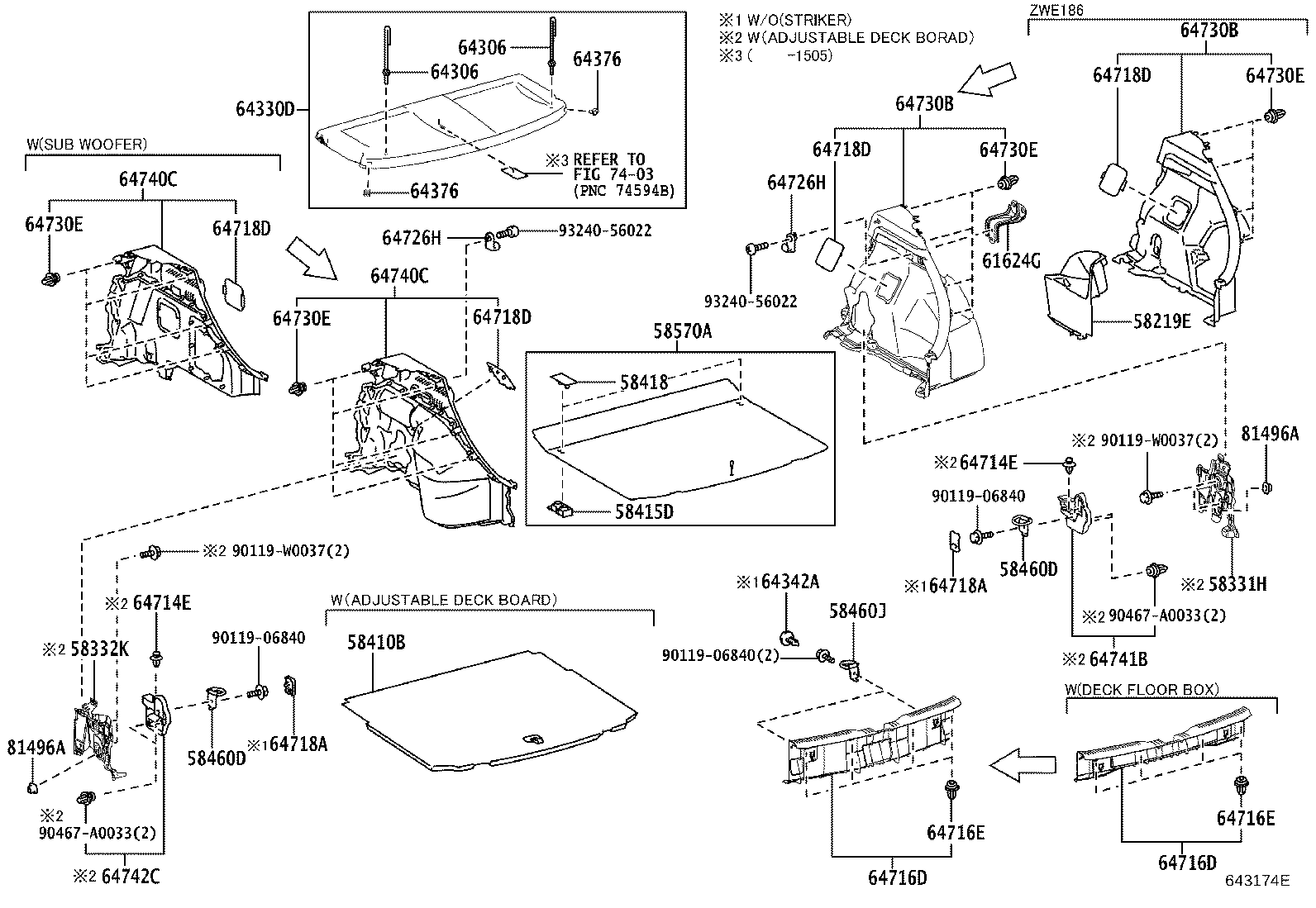 64306-02070 SUSPENDER SUB-ASSY, PACKAGE TRAY TRIM product image