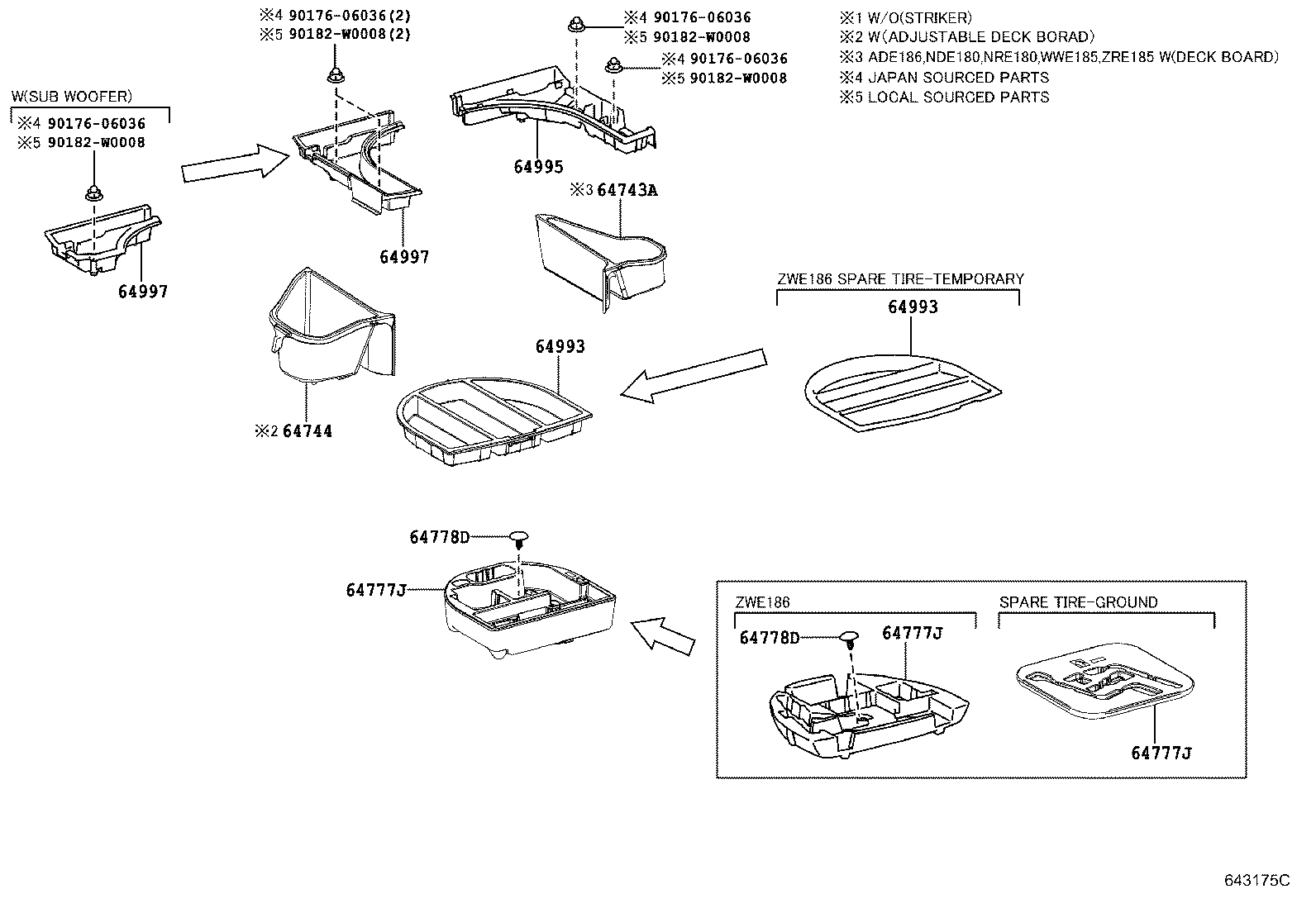 64306-02070 SUSPENDER SUB-ASSY, PACKAGE TRAY TRIM product image