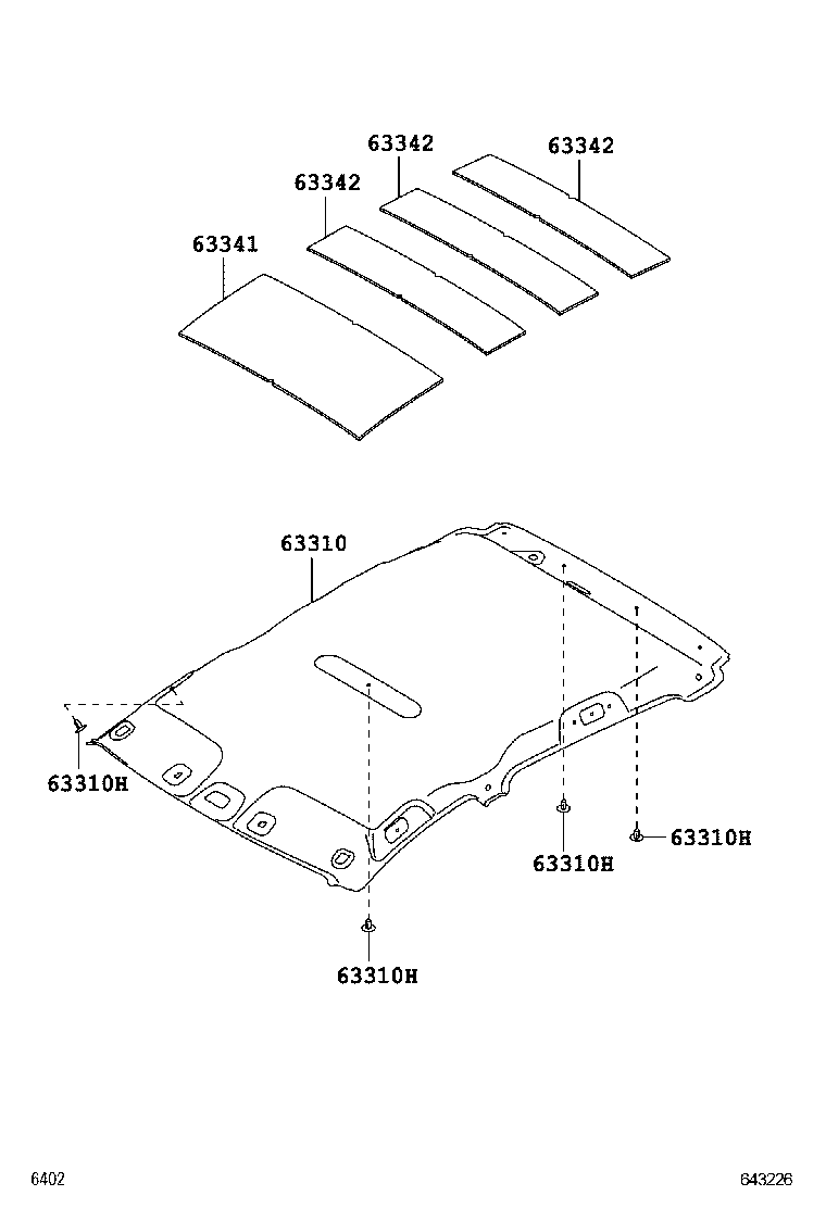63341-BZ170 PAD, ROOF SILENCER, NO.1 product image