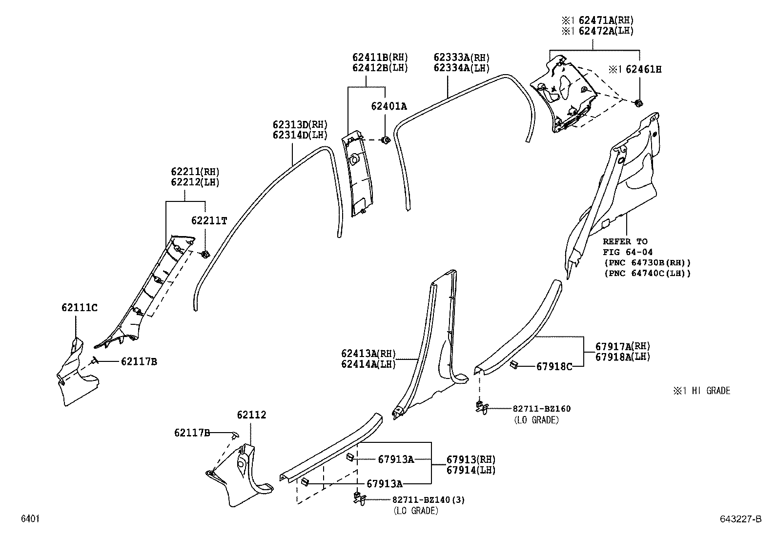 62333-BZ070 TRIM, REAR DOOR OPENING, RH product image