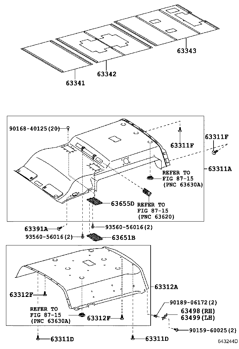 63343-26090 PAD, ROOF SILENCER, NO.3 product image