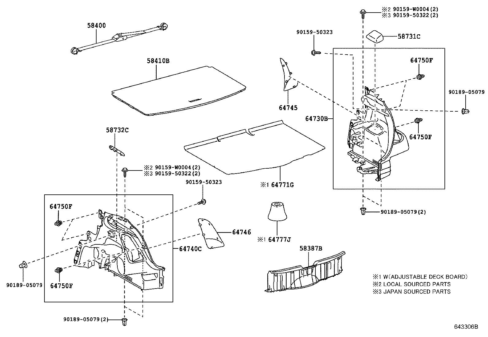 Toyota 64330-52420-C0 PANEL ASSY, PACKAGE TRAY TRIM